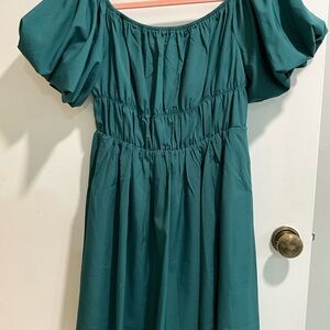 Teal Off-Shoulder Dress
